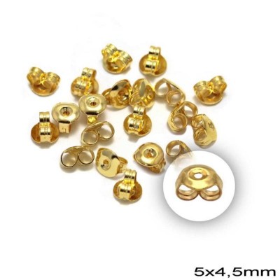 Κούμπωμα Πεταλούδα για Σκουλαρίκι 5X4.5mm Gold_235101969-03